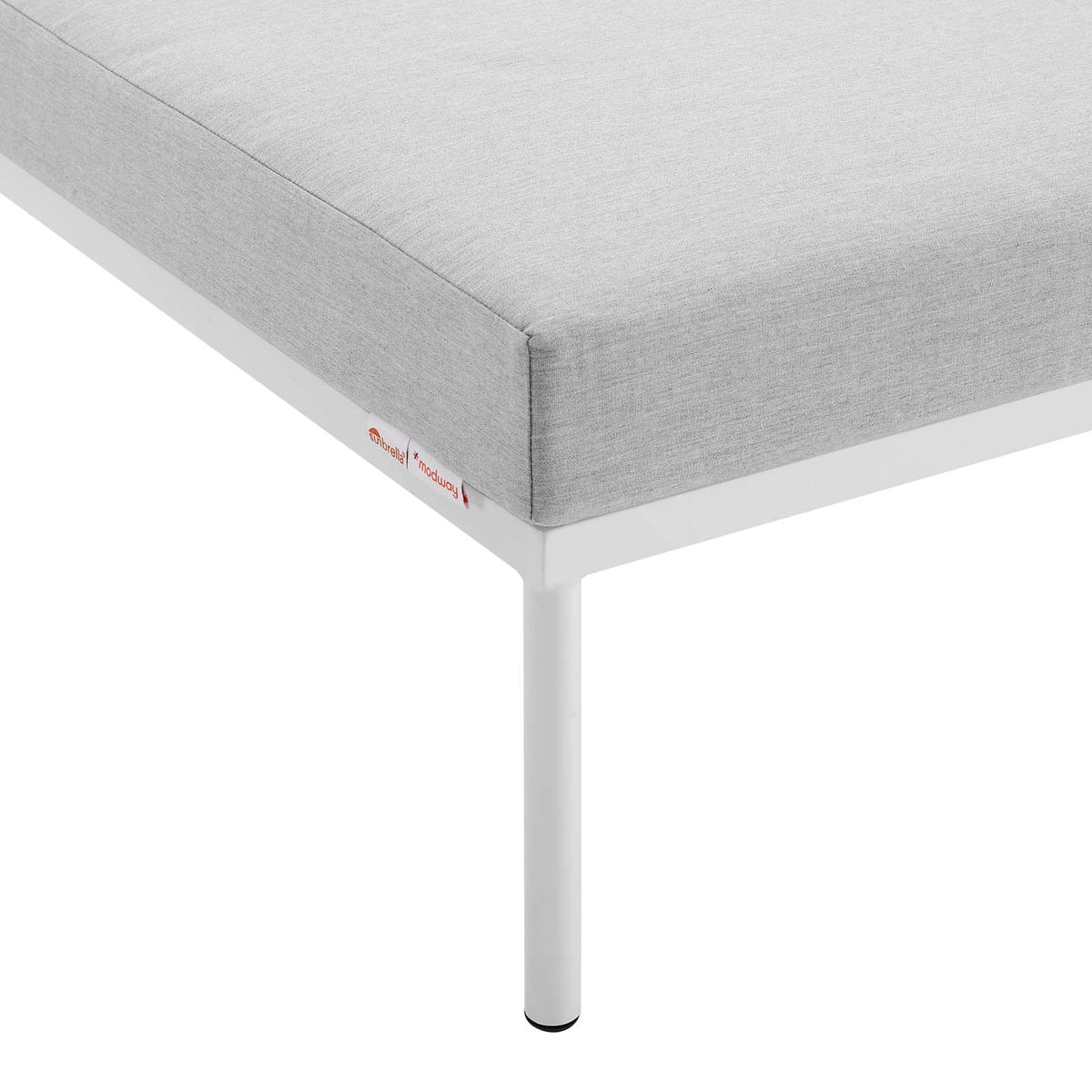 White Gray Aluminum Armless Patio Chair X10187
