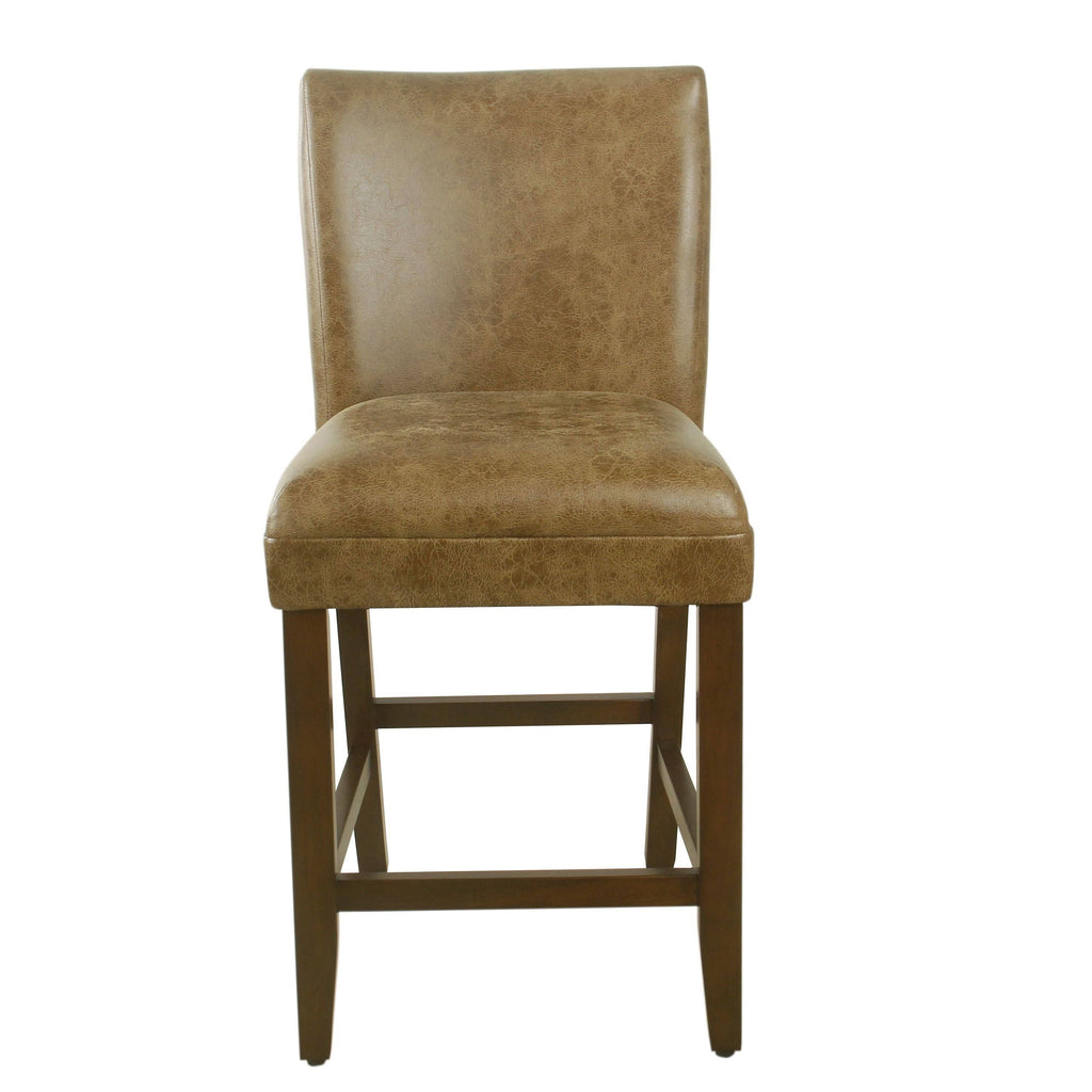 Distressed Brown Faux Leather Barstool K727