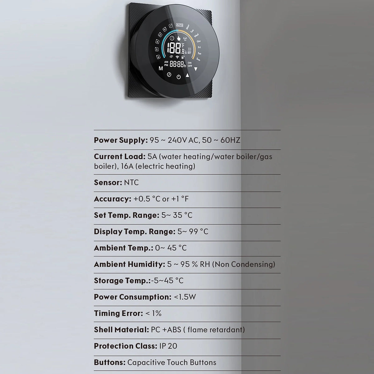 Electric Heating Digital Controller with Large LCD Display N384