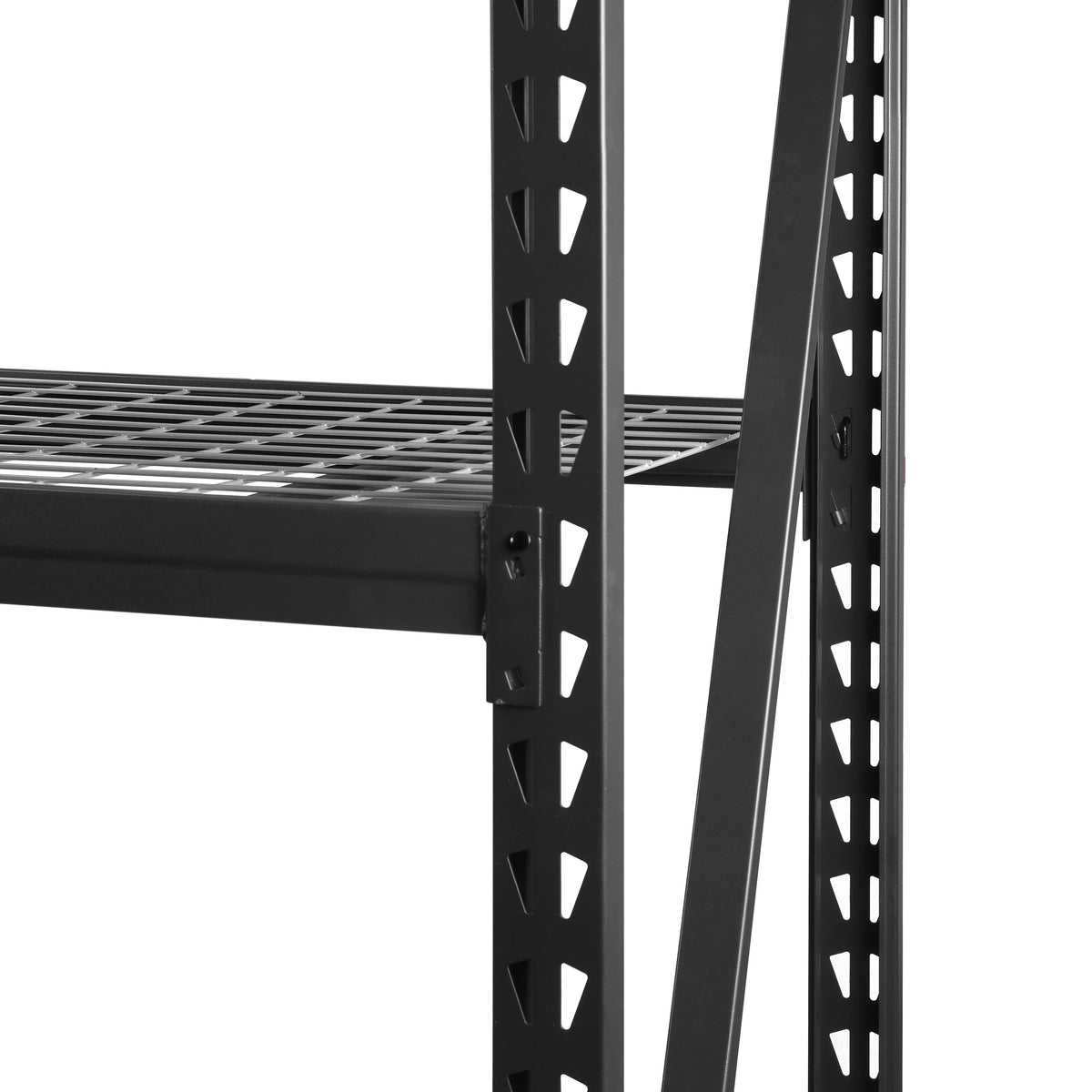 Black Steel 3-Tier Storage Shelf Unit 72-Inch-H x 77-Inch-W x 24-Inch-D I767