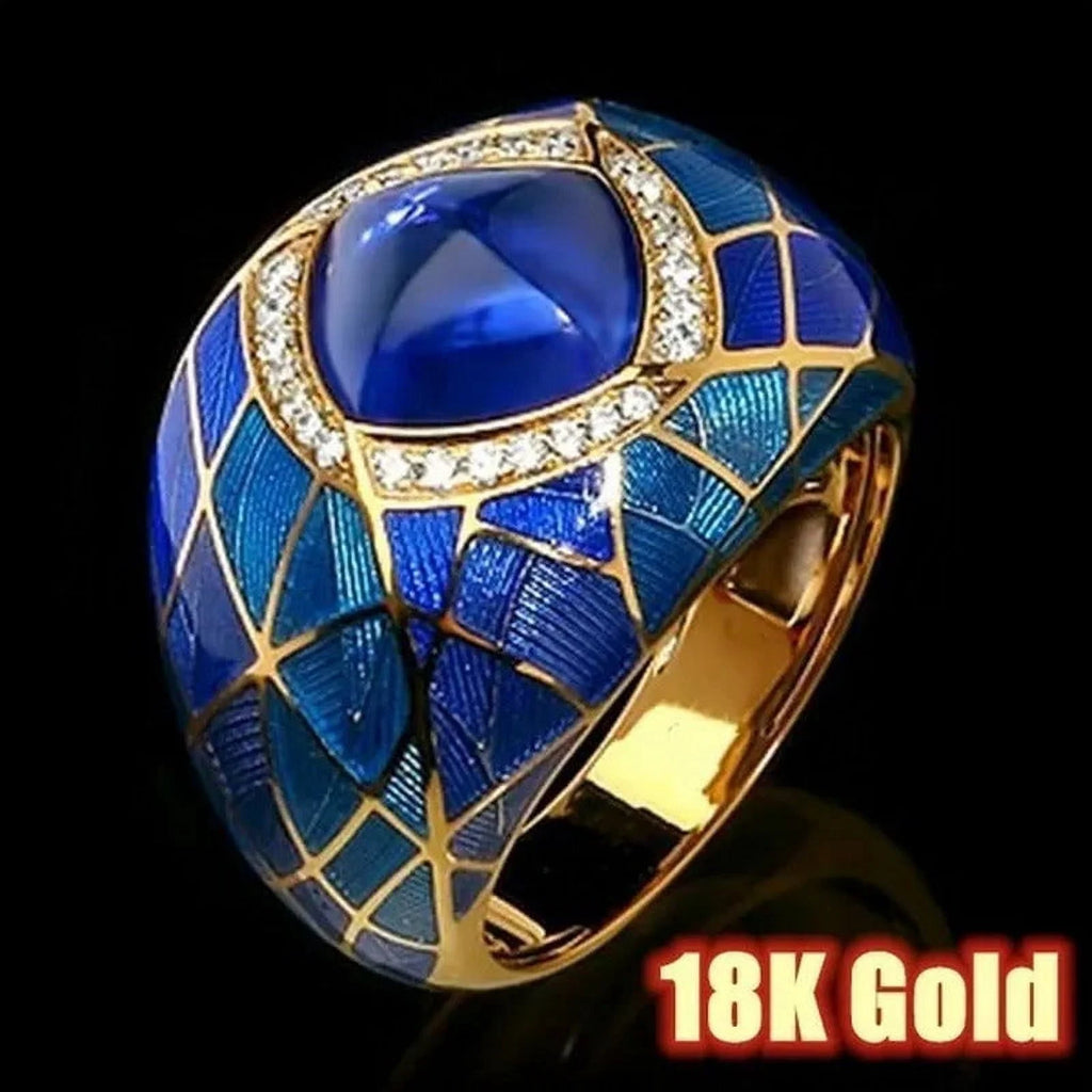 925 Sterling Silver Sapphire Ruby Diamond Ring H755
