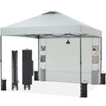 10'x10' Pop Up Canopy Tent with 1 Sidewall and 6 Pockets, White O9971