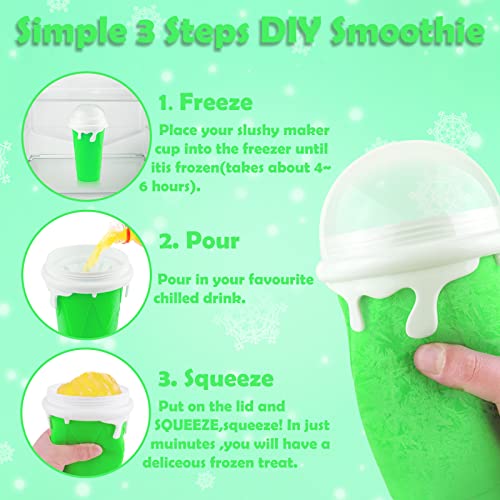 Blue Double Layers Silicone Slushy Cup Maker 500ml Y9374