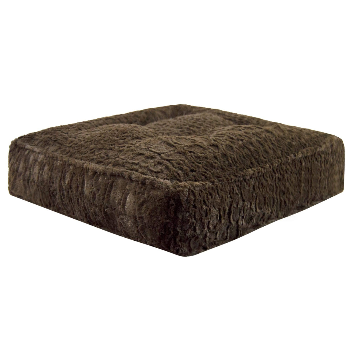 Extra Plush Faux Fur Rectangle Dog Bed, Serenity Brown, Small M705
