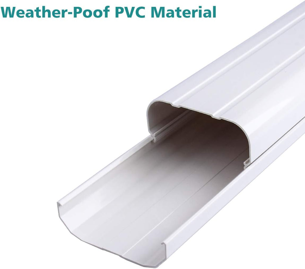 PVC Decorative Air Conditioner Line Set Cover Kit, 3in W, 9ft L, Pack of 2 A420392