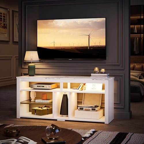 Carbon Fiber Black TV Stand with Storage R63189