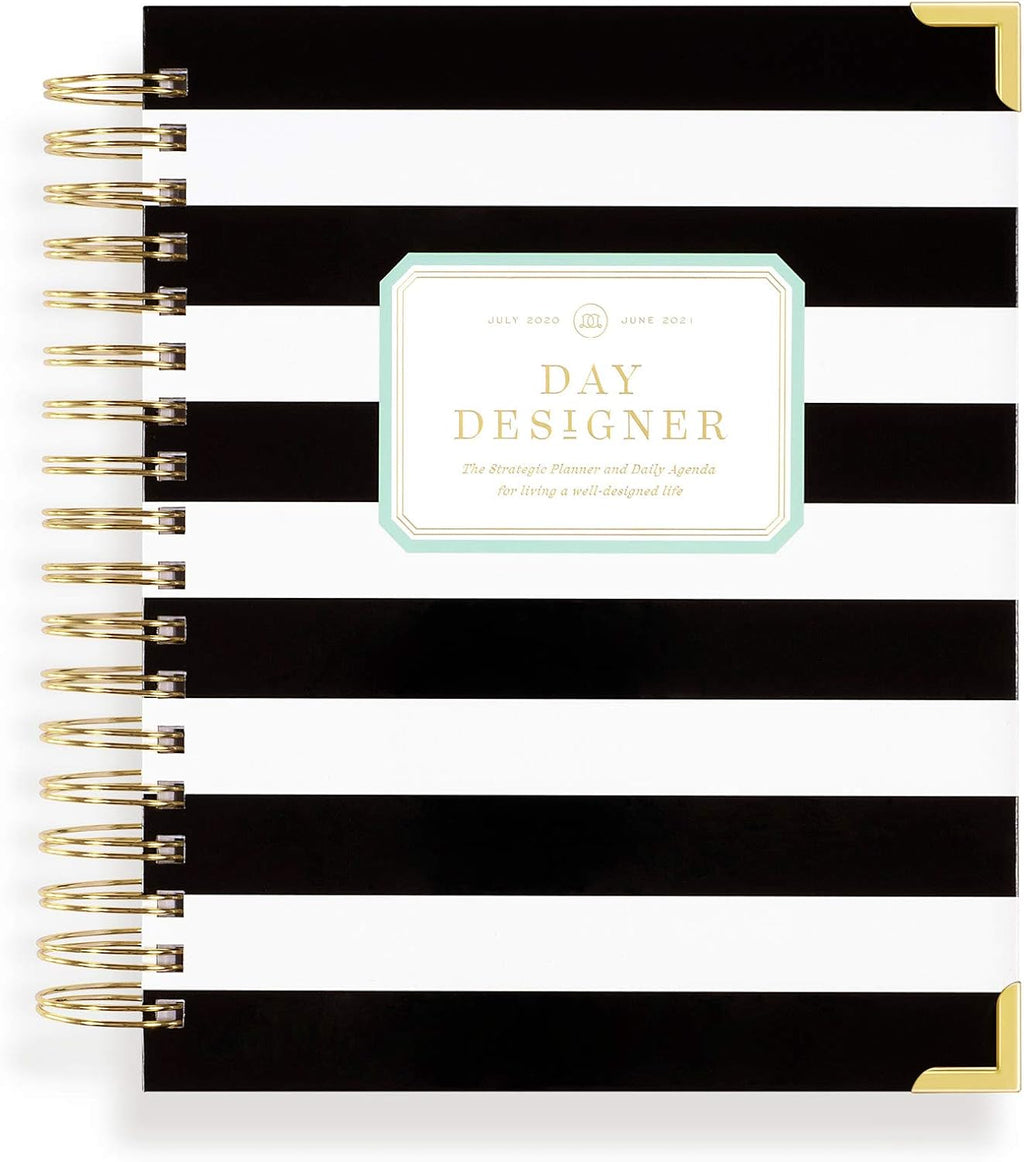 Black Stripe Spiral Bound Daily Planner Y788