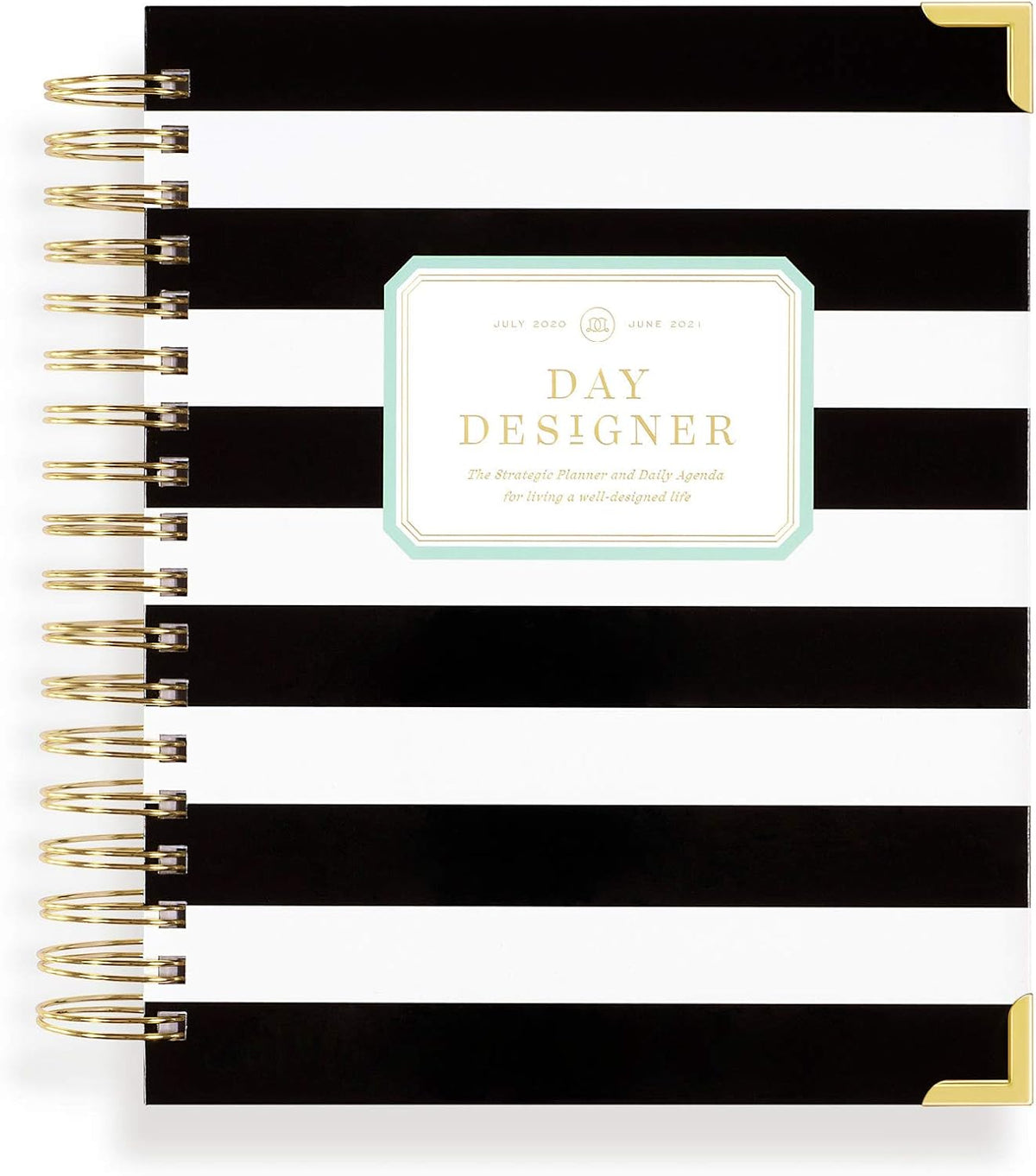 Black Stripe Spiral Bound Daily Planner Y788