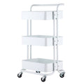 3-Tier White Kitchen Storage Utility Cart B4707