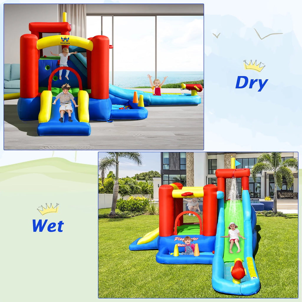 9-in-1 Inflatable Water Slide Bounce Castle Splash Pool K218937