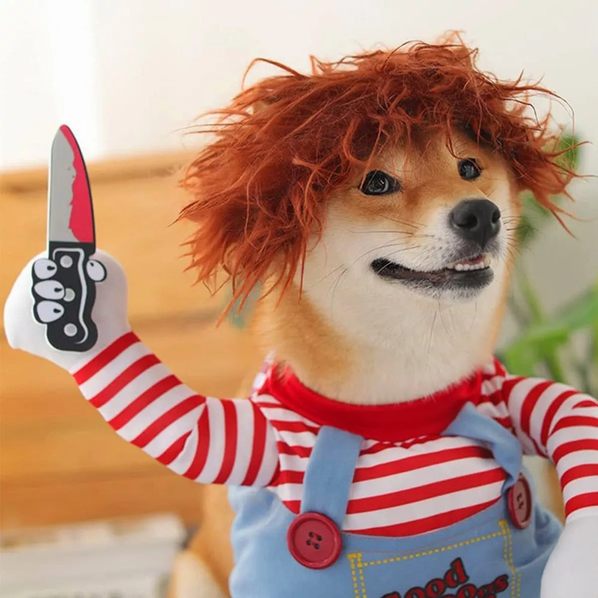 Dog Scary Transformation Costume with Wig T51514