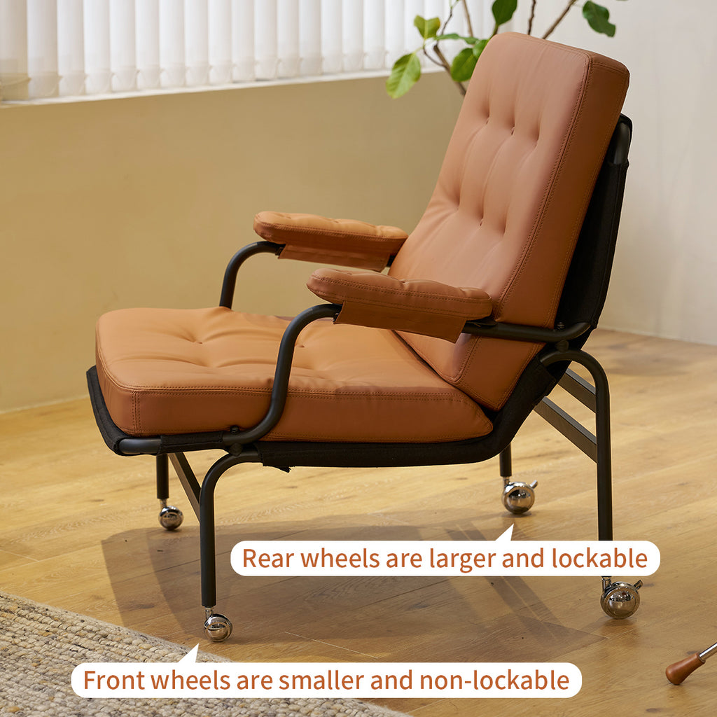 Bonded Leather High Back Accent Chair with Metal Legs U49724