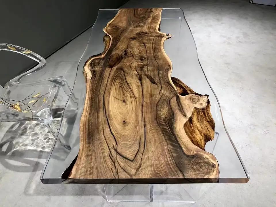 Live Edge Resin Dining Table (16.5" Tall, 48 x 24 Inches) U333831