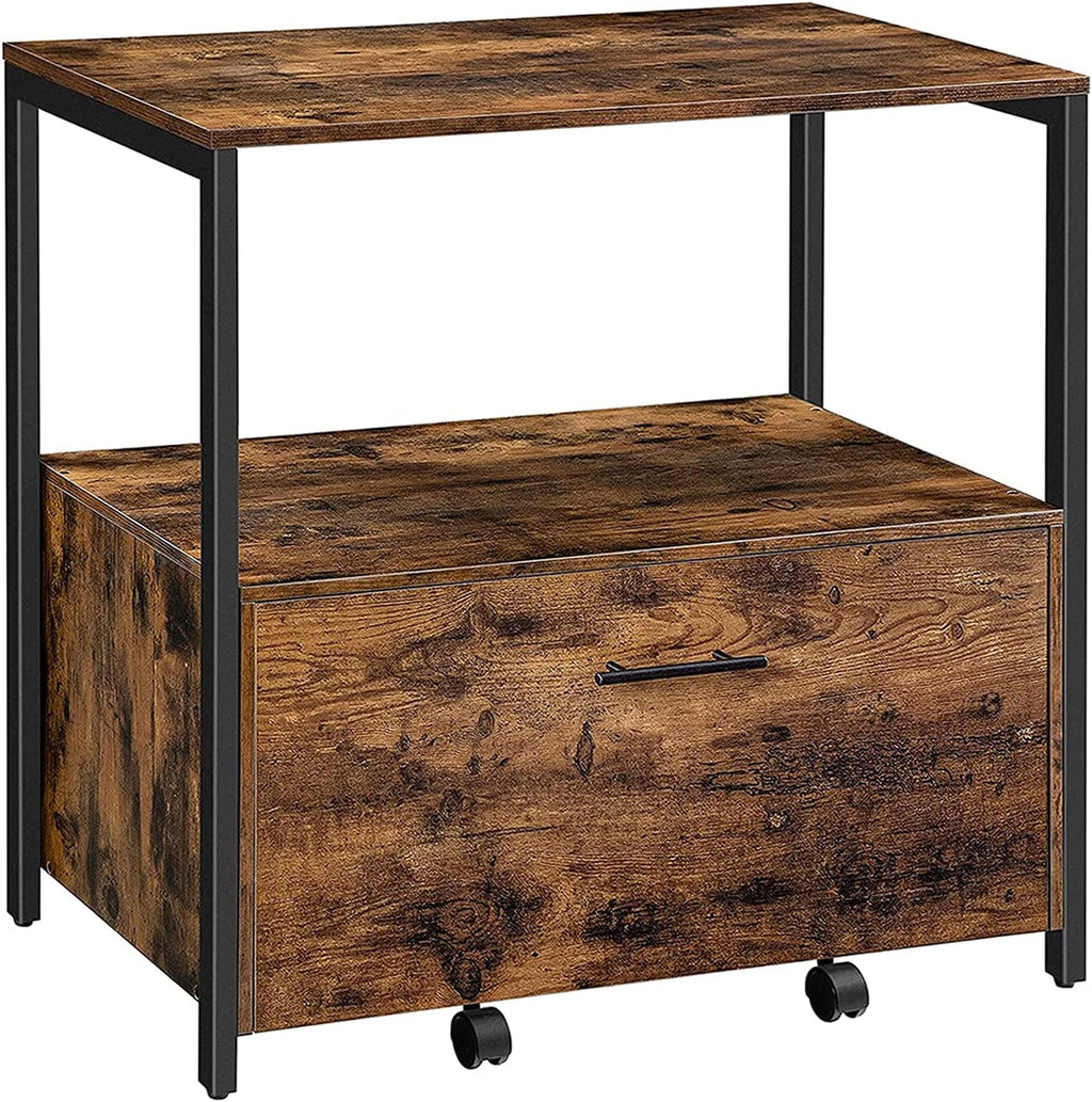 Rustic Brown Lateral File Cabinet with Storage Shelves G498510