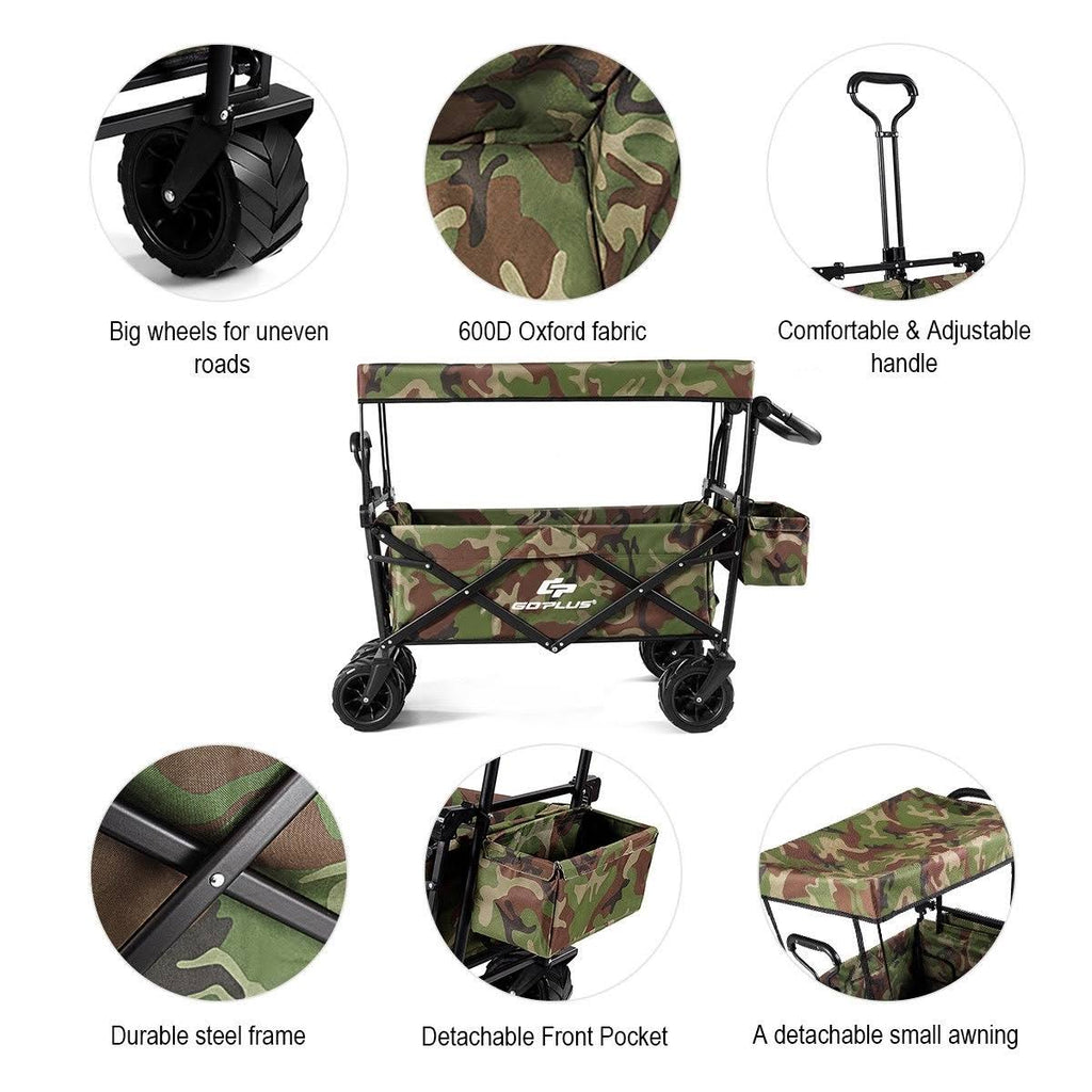 Collapsible Folding Wagon Cart with Canopy D303
