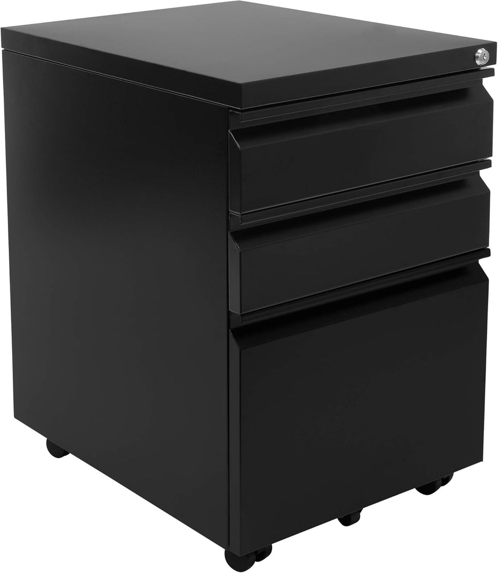 Mobile File Cabinet with 3 Drawers, Rolling Storage with Lock M40085