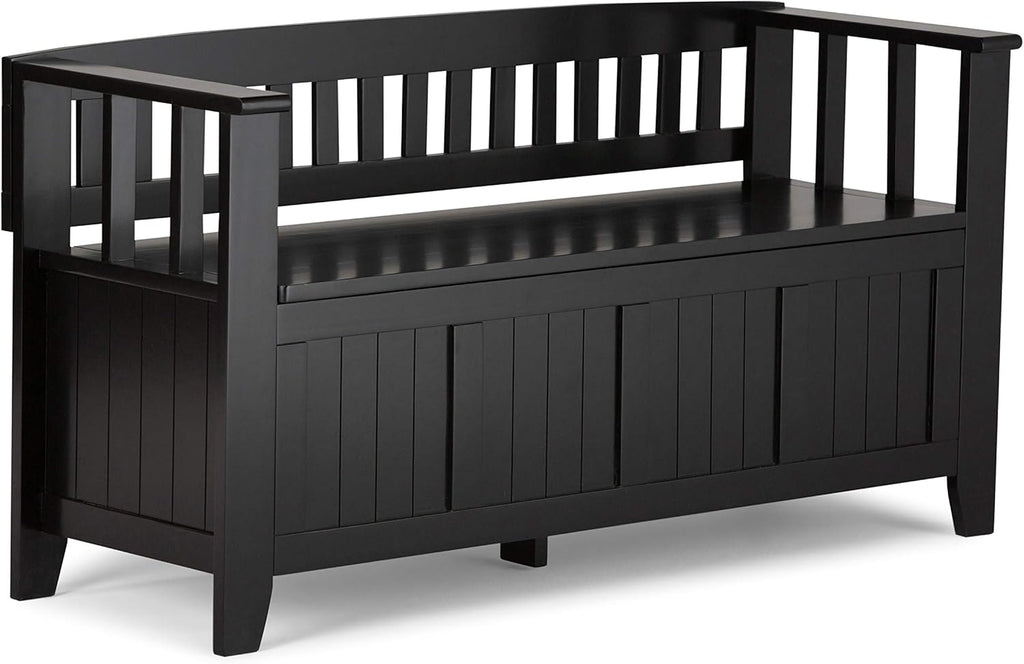 Solid Wood 48 inch Wide Entryway Storage Bench N31421
