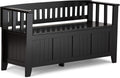 Solid Wood 48 inch Wide Entryway Storage Bench N31421