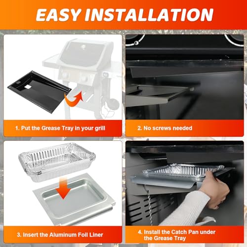 Grease Tray with Catch Pan and Foil Liner 10Pcs Aluminum Liner G70605