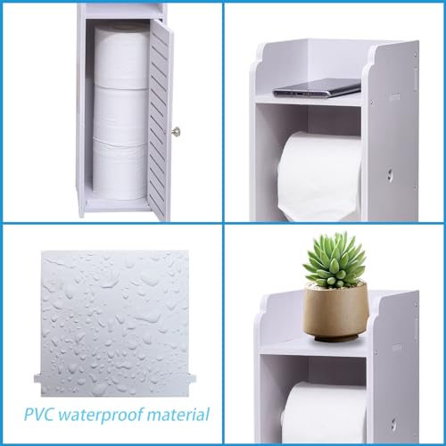 White 4-Tier Toilet Paper Holder Stand M1376