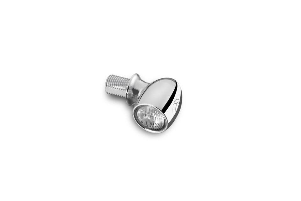 LED Indicators Bullet Chrome Clear Glass Silver Z945