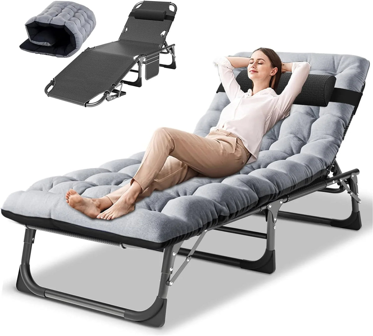 Folding Camping Cot with Pillow W23518
