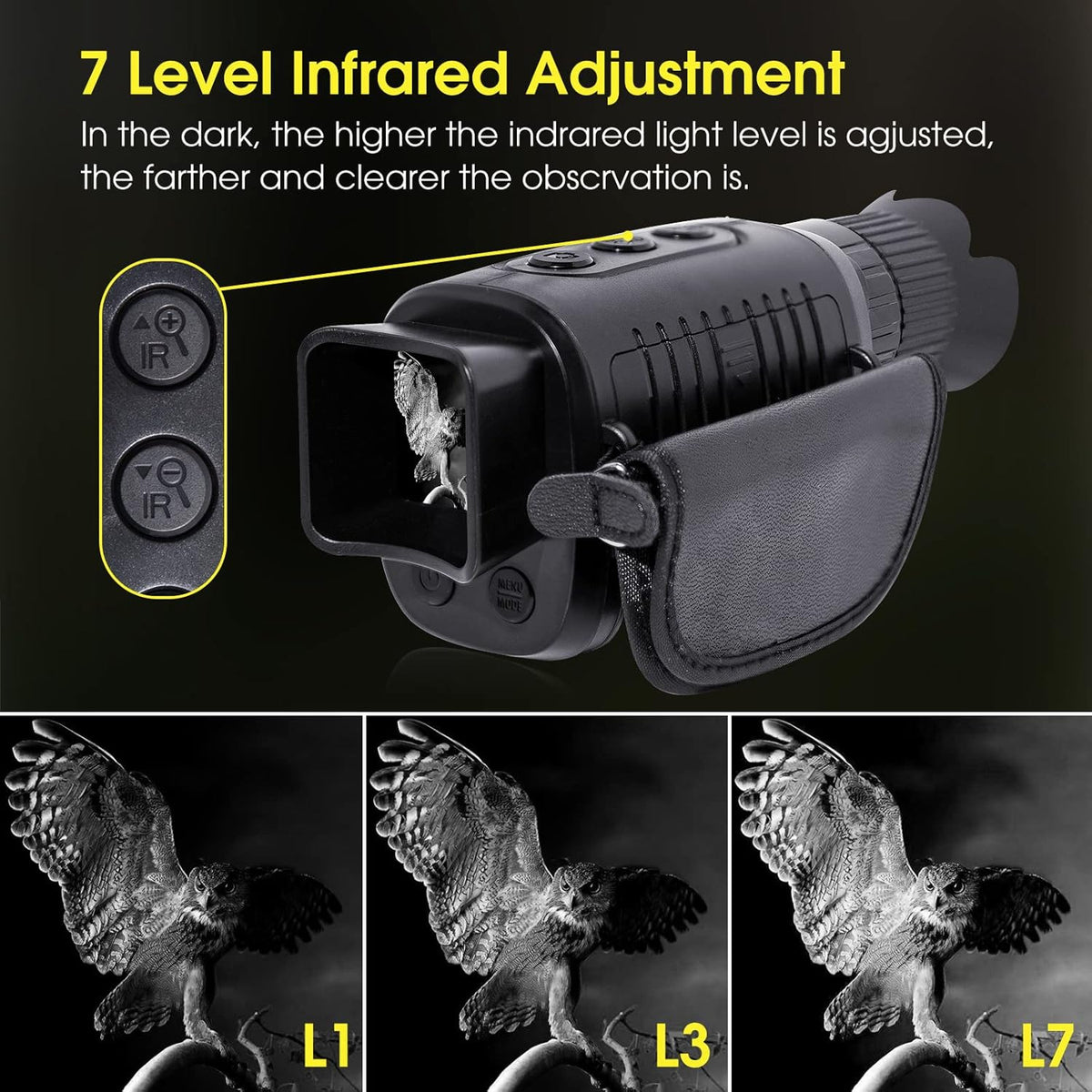 Digital Night Vision Monocular 1080p Full HD Photo & Video Infrared with 32GB Card D64506