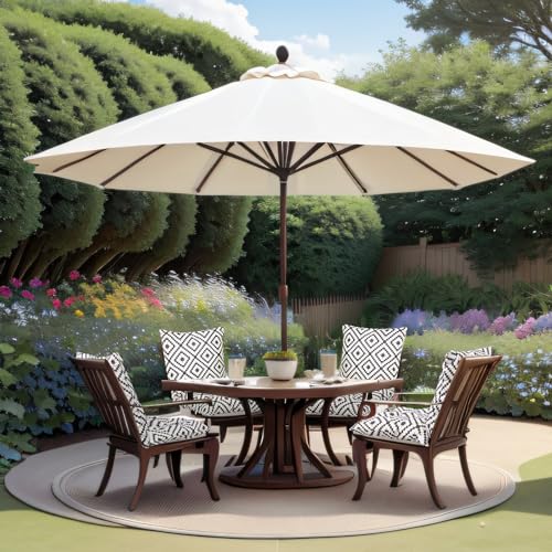 4 Pcs Outdoor Patio Chair Cushions with Back, 21.7 x 43.3 Inch Buffalo Plaid Black and White B77312