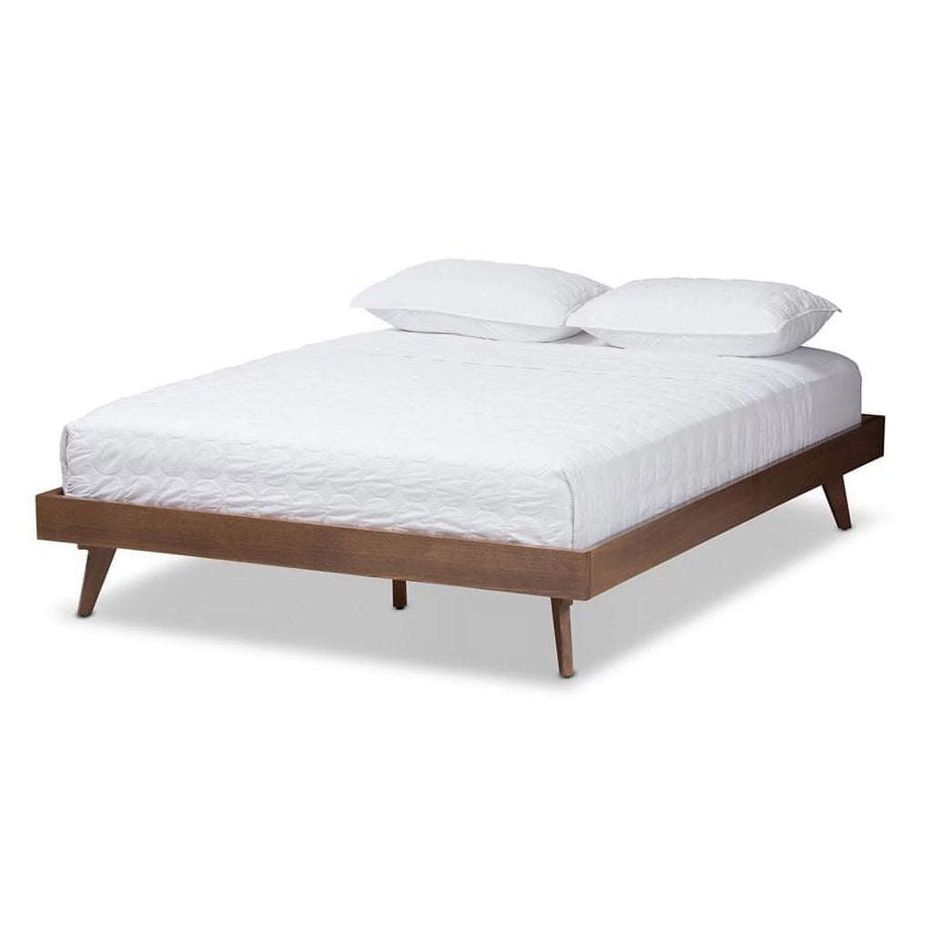 Walnut Brown Solid Wood Bed Frame E42365