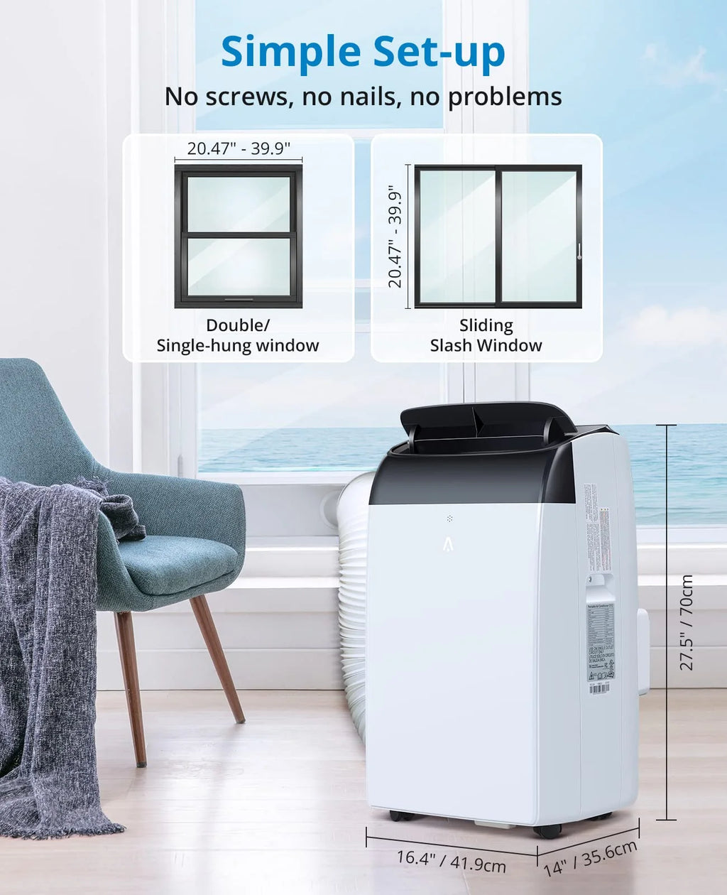 14,000 BTU 3-IN-1 Portable Air Conditioner with Remote Control T198
