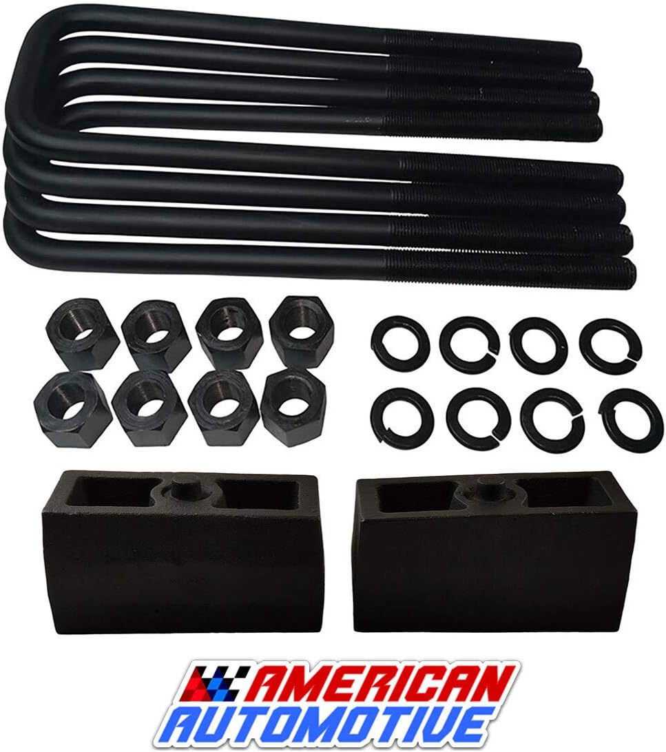 1.5 Rear Suspension Lift Cast Iron Blocks with 12.5 Square Leaf Spring Axle U Bolts M63353