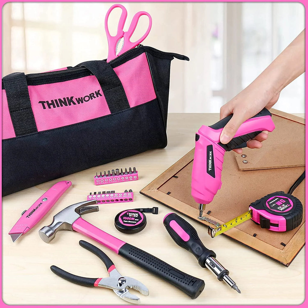 122-Piece Pink Tool Kit with 3.6V Electric Screwdriver B5950