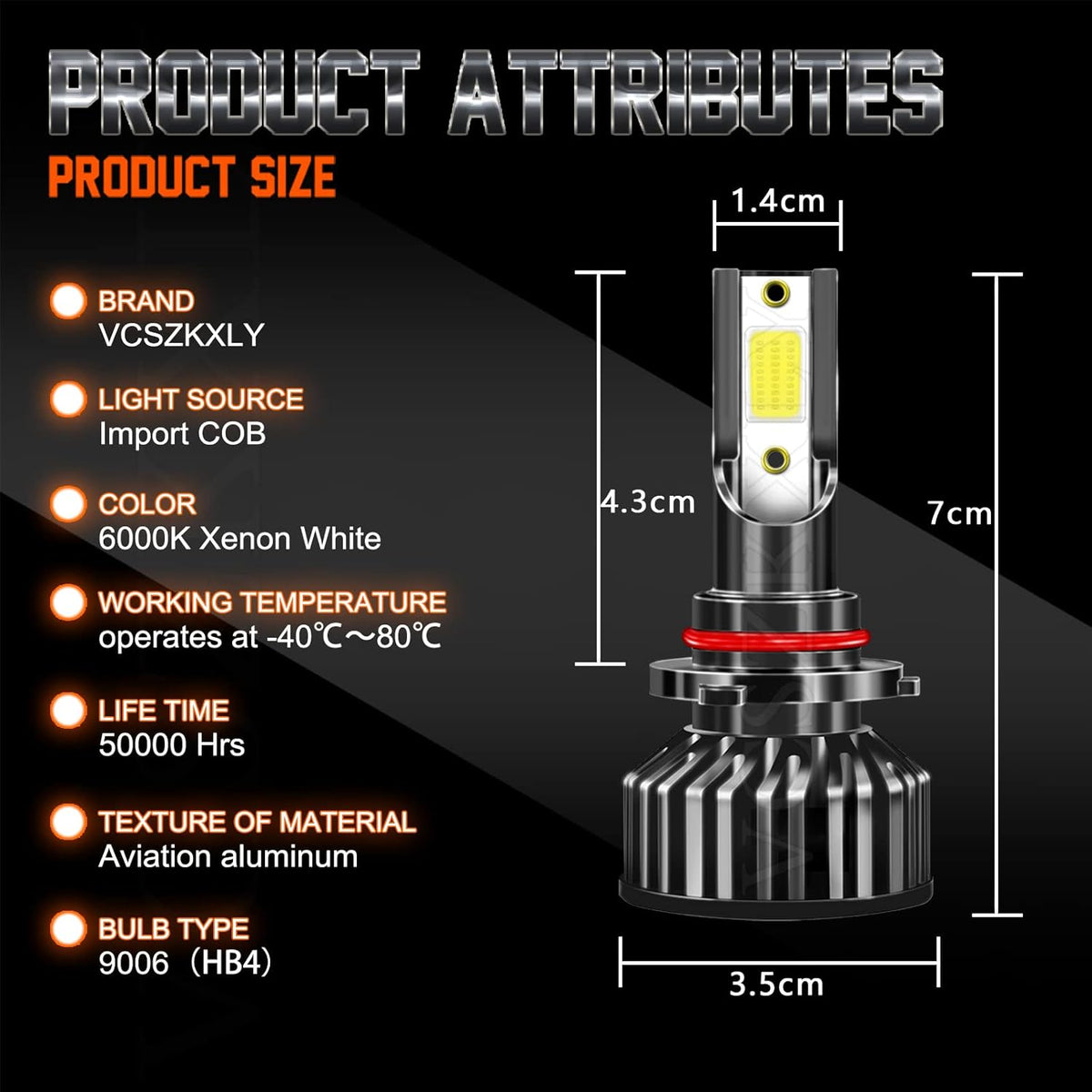 9005 H11 LED Headlight Bulb Combo, 6500K Cool White, Pack of 4 H775814