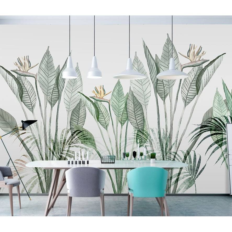 Vintage Palm Leaf Textile Wallpaper A306