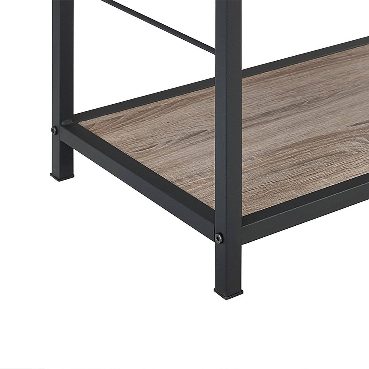 30x22 Five Shelf Laminate Wood and Metal Utility Shelf Dark Walnut Q4082