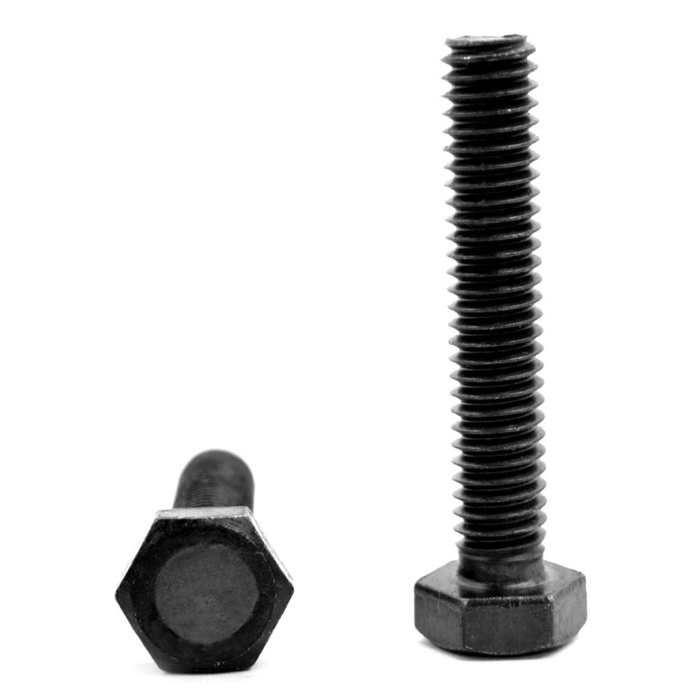 3/8-16 x 2 (FT) Coarse Thread Grade 8 Hex Tap Bolt Alloy Steel Black Oxide O765697