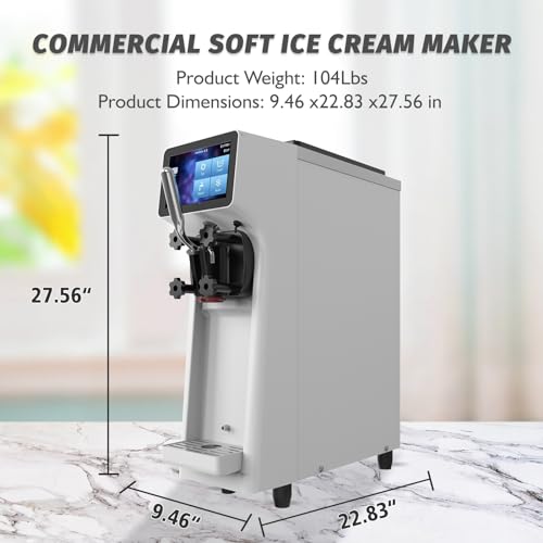1000W Single Flavor Soft Serve Ice Cream Machine 2.7 to 4 Gal/H 110V Y24970