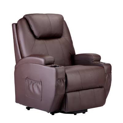 Wide Faux Leather Power Lift Recliner A7741