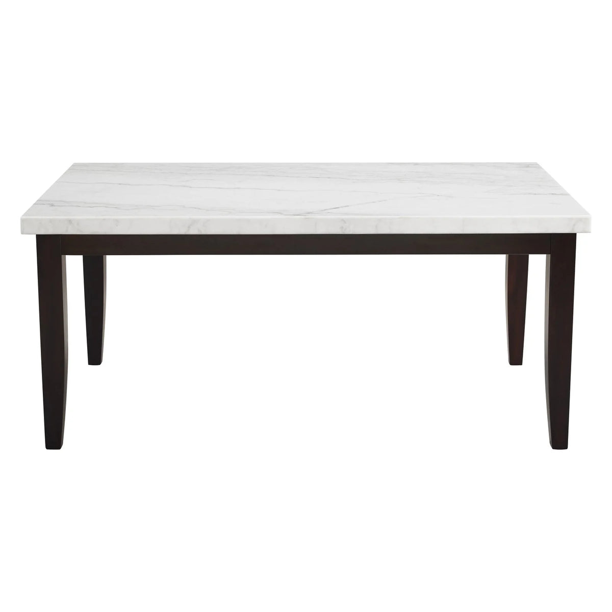 Rectangular Dark Cherry and White Marble Top Dining Table Z508
