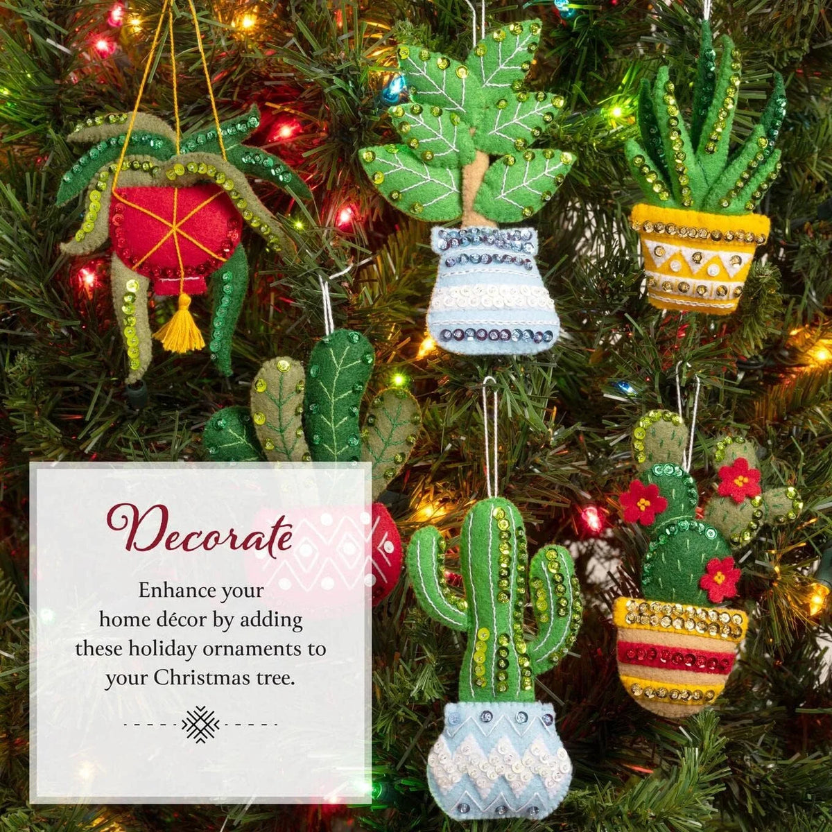Holiday Houseplants Felt & Sequin Kit J477
