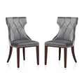 Velvet Dining Chair Set of 2 Grey L157553