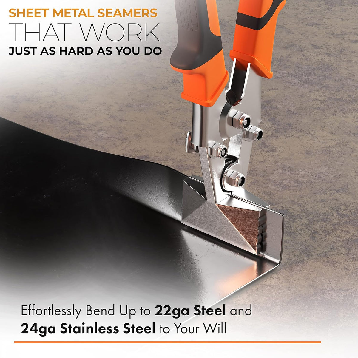 3 Inch Sheet Metal Hand Seamer with 1/4 Depth Markings D94594