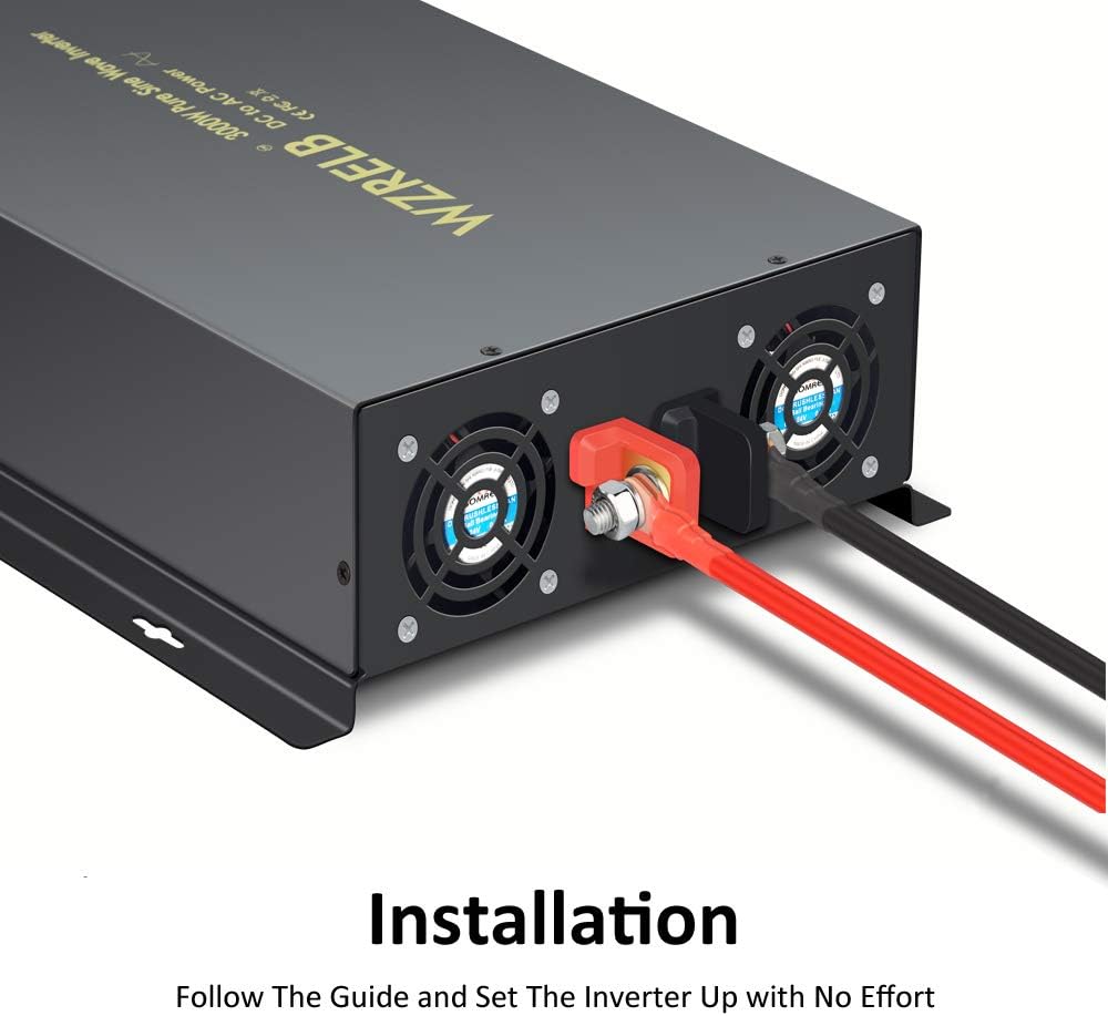 3000 Watt 12V DC Pure Sine Wave Power Inverter with Remote Control Switch E542