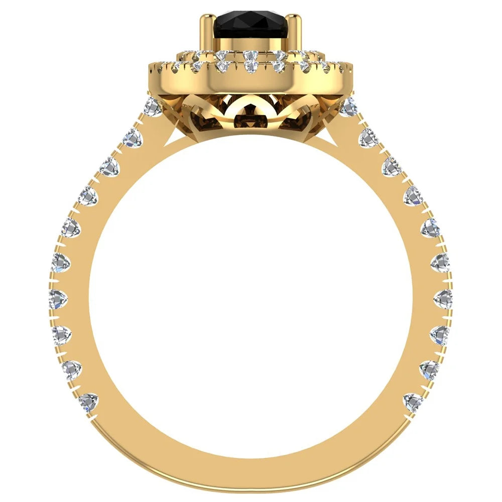Pear Double Halo Engagement Ring 1.75 carat 14K Gold V288211