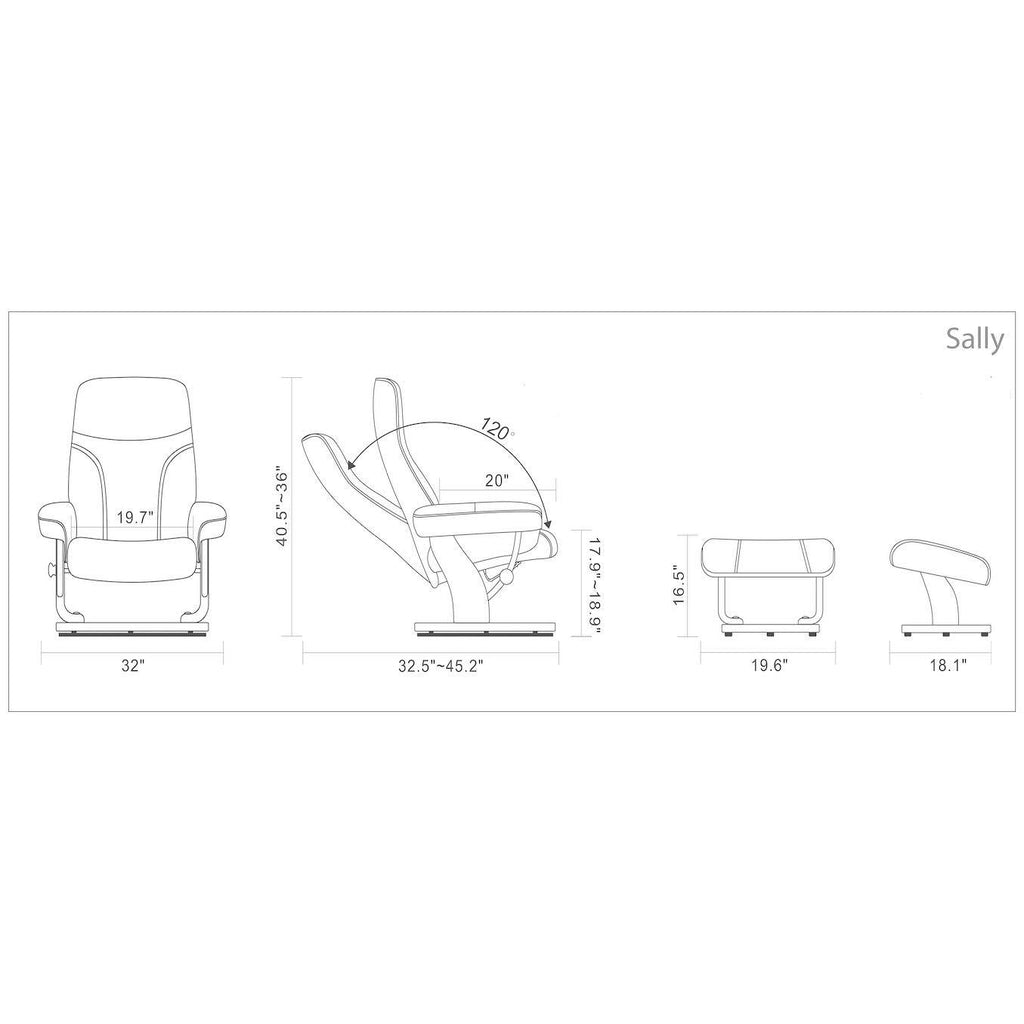 Taupe Leather Recliner and Ottoman X6581