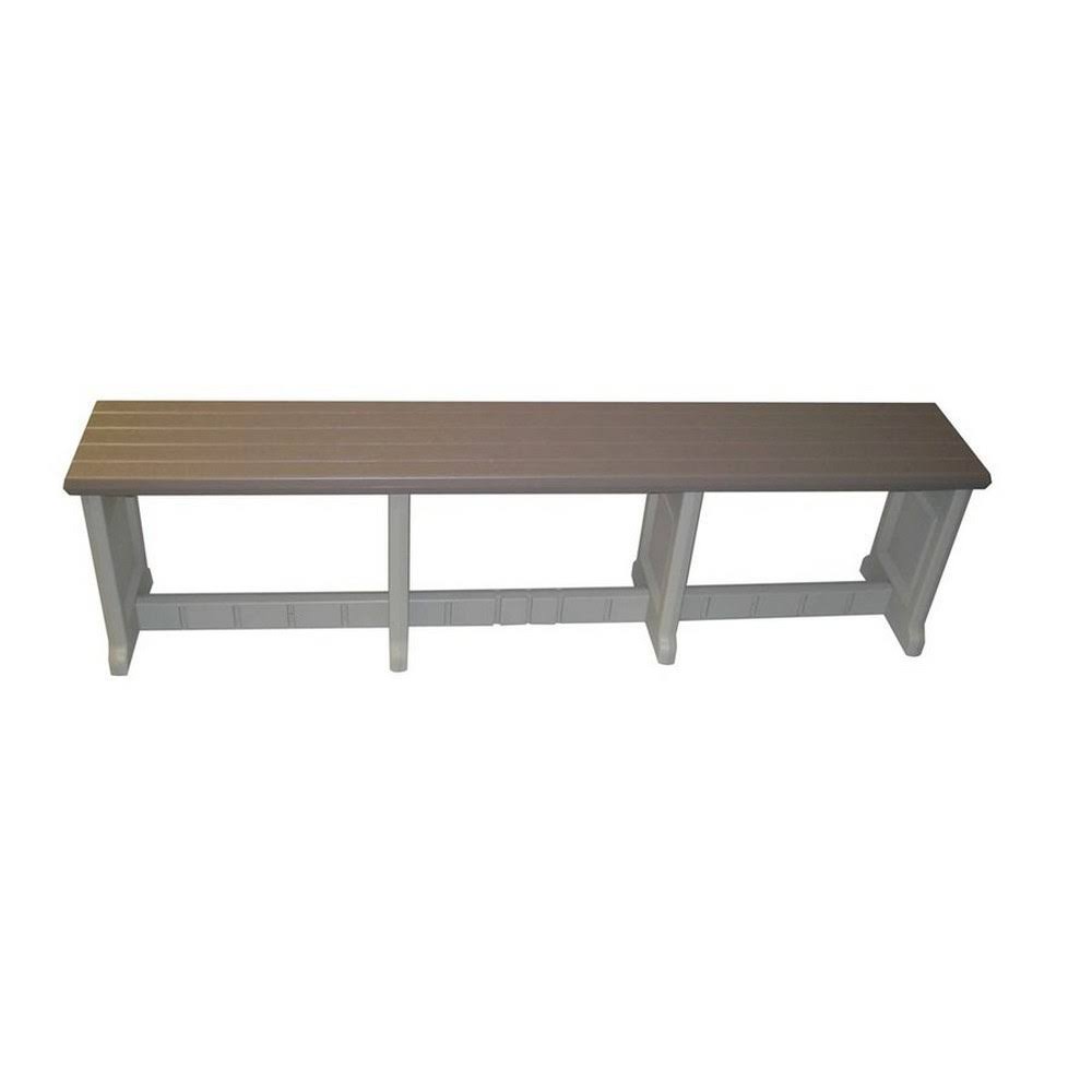 Taupe Plastic Patio Bench H1552