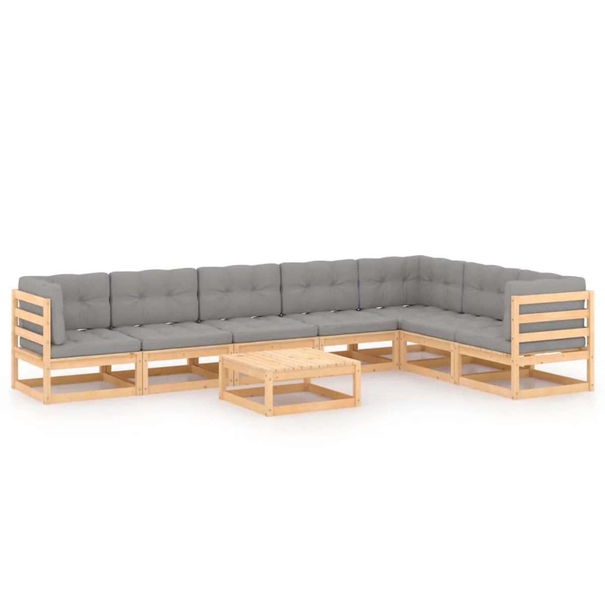 8 Piece Gray Cushioned Outdoor Conversation Set with Coffee Table Z814685