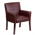 Leather Executive Guest Chair Burgundy Mahogany R8651
