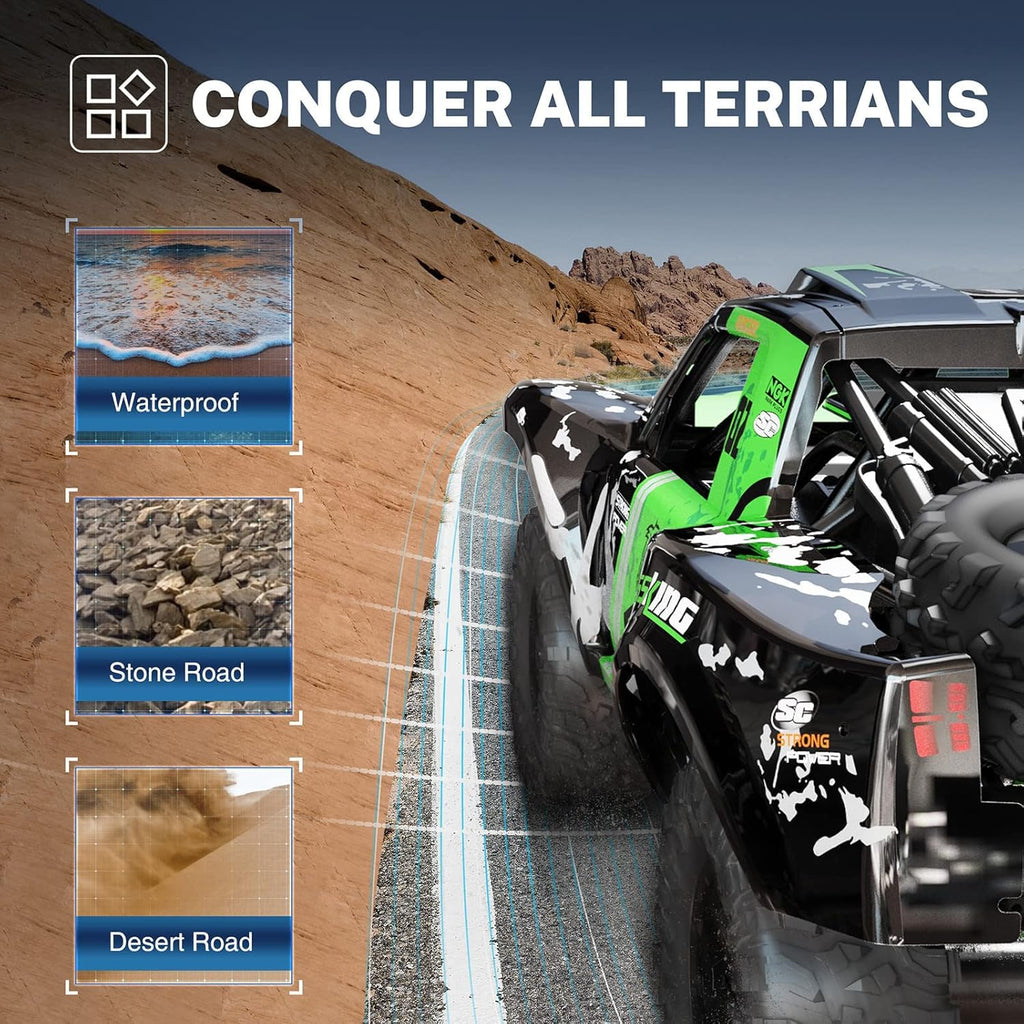 2.4 GHz Waterproof 4WD RC Monster Truck with 2 Rechargeable Batteries C6920
