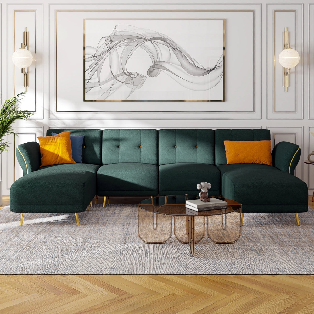 Sherpa Modular Sectional Sofa with Ottomans and Chaise I476910